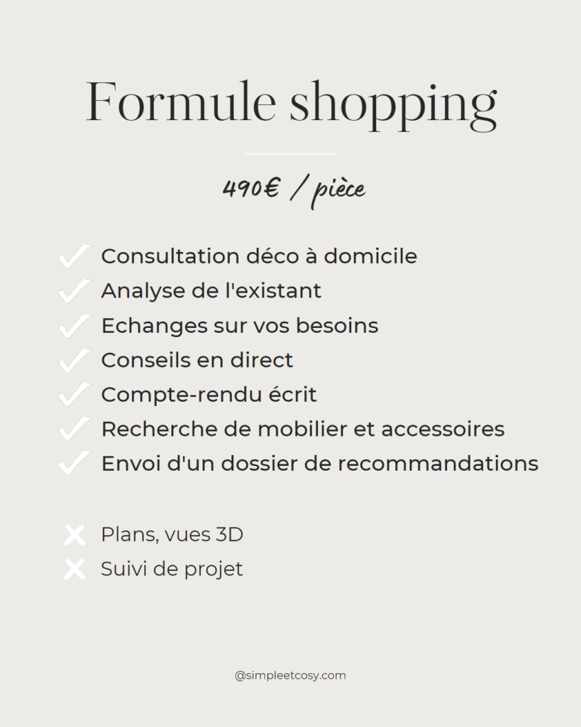 Prestation shopping déco