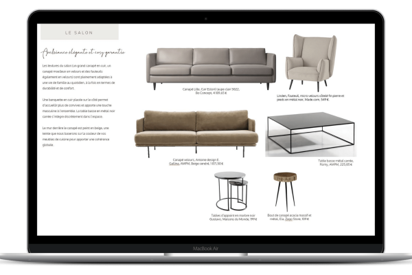 Mockup planche shopping simple Formule shopping - exemple